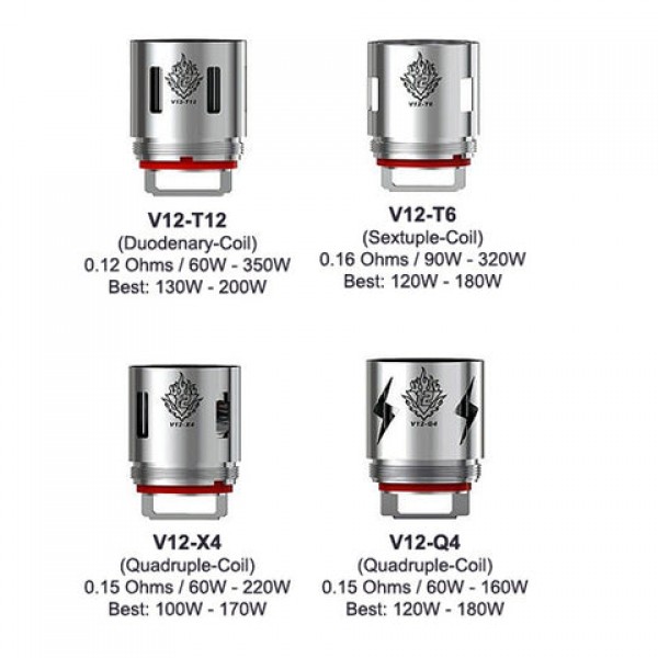 Smok TFV12 Coils / (T12, T6, X4, Q4) Atomizer Heads (3 Pack)